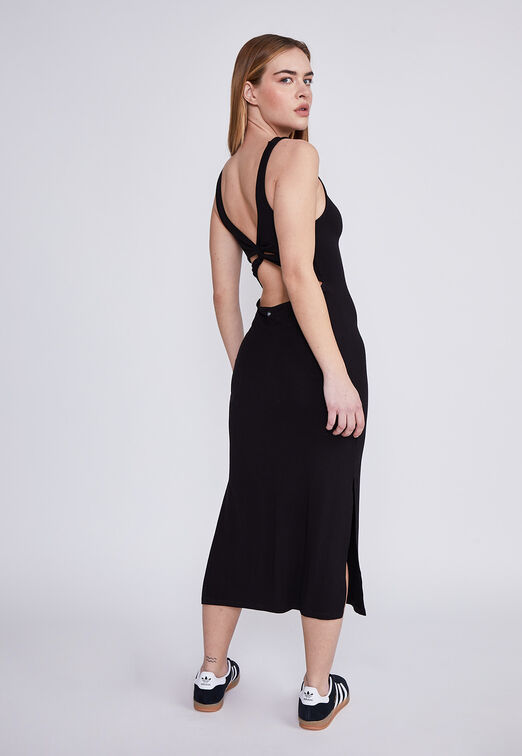 Vestido Mujer Negro Espalda Descubierta Sioux